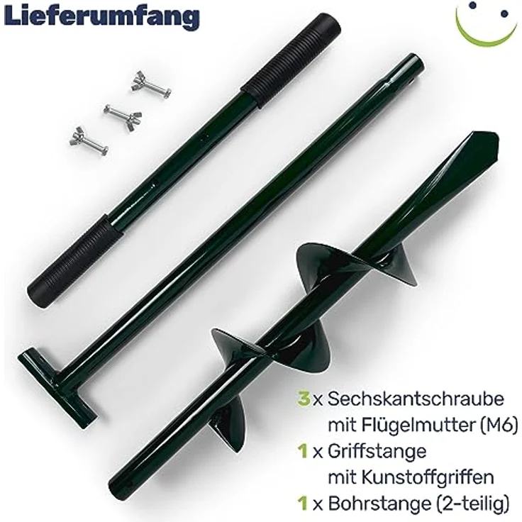 Gravidus Handerdbohrer 95 mm Durchmesser Stahl Kunststoff T-Griff 100 cm lang Erdbohrer – Bild 3