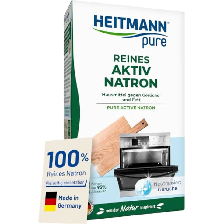HEITMANN pure Reines Aktiv-Natron 450g, umweltfreundlicher Küchenreiniger zur Geruchsneutralisation und Fleckenentfernung – Bild 1