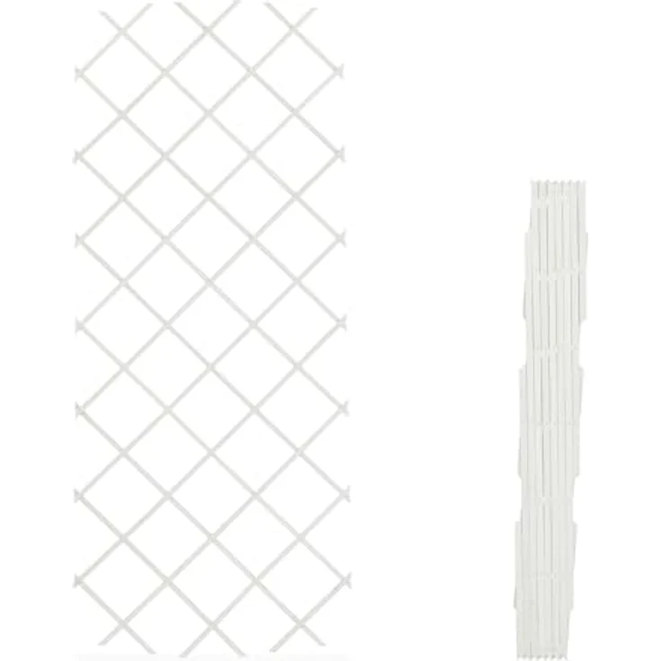 Relaxdays Rankgitter ausziehbar, 3er Set, 180x90 cm, flexible Holz Rankhilfe für Kletterpflanzen, weiß – Bild 5