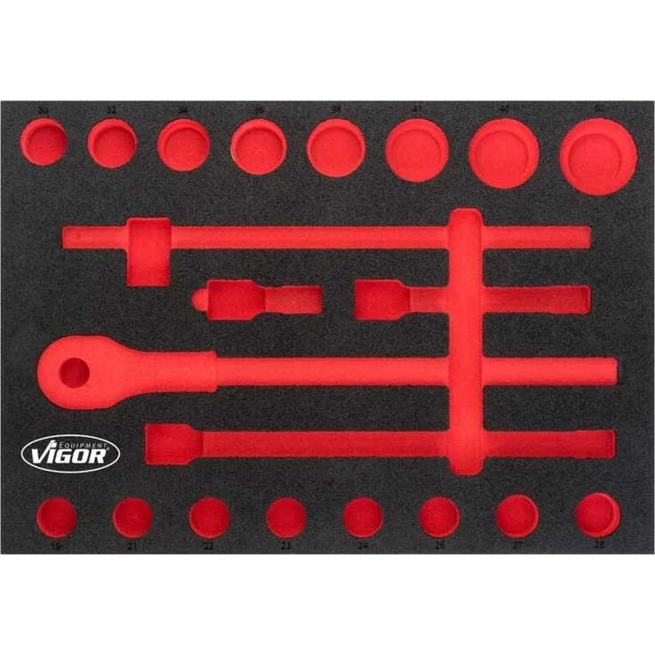 Vigor Weichschaum-Einlage, leer, 2K Weichschaum, Maß L (563 x 393 x 35 mm), rutschsicher, ölabweisend