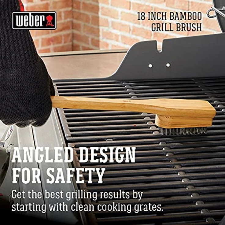 Weber Grillbrste mit Bambusholzgriff, 46 cm – Bild 3