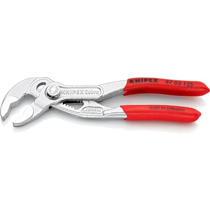 KNIPEX 87 03 125 Cobra Hightech-Wasserpumpenzange verchromt mit rutschhemmendem Kunststoff überzogen 125 mm – Bild 2