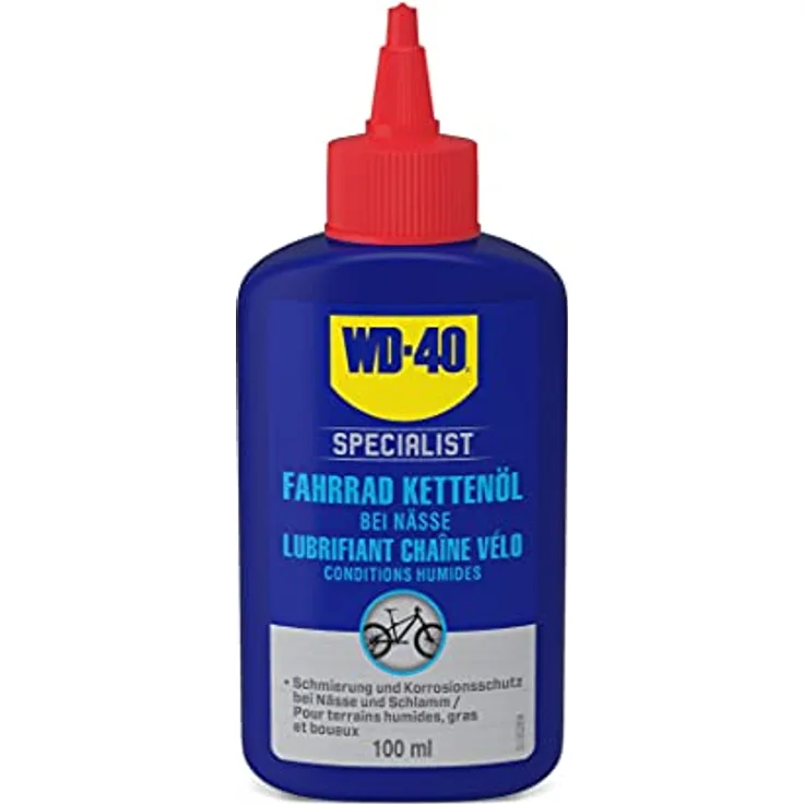 WD-40 Specialist Fahrrad Kettenöl bei Nässe 100ml, schmiert und schützt die Fahrradkette
