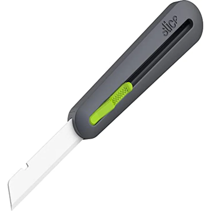 Slice 10560, Industrie-Cuttermesser mit automatischem Klingenrückzug, robuster glasfaserverstärkter Nylon-Griff, ausfahrbare Klinge bis 8,25 cm, grün – Bild 1