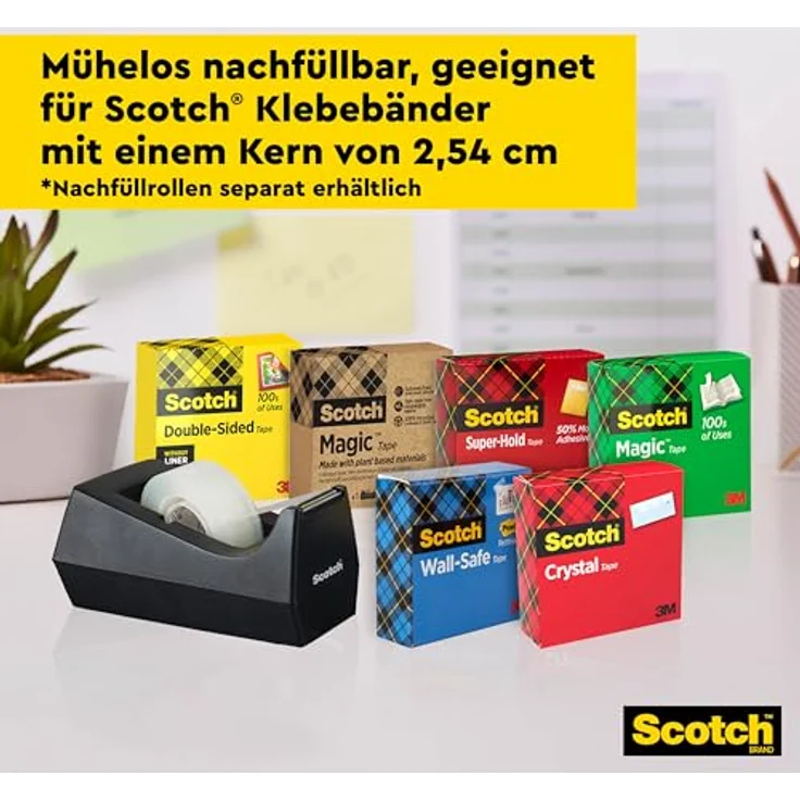 Scotch C38 Schreibtisch Klebebandabroller, schwarz – Bild 7