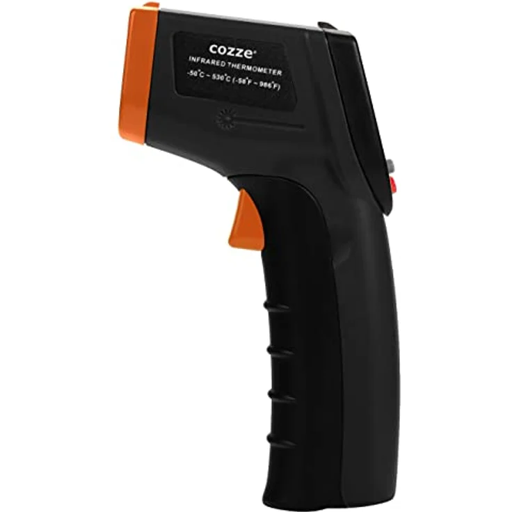 COZZE Infrarot Grillthermometer bis 530 °C, digital mit Tragetasche, schwarz – Bild 3