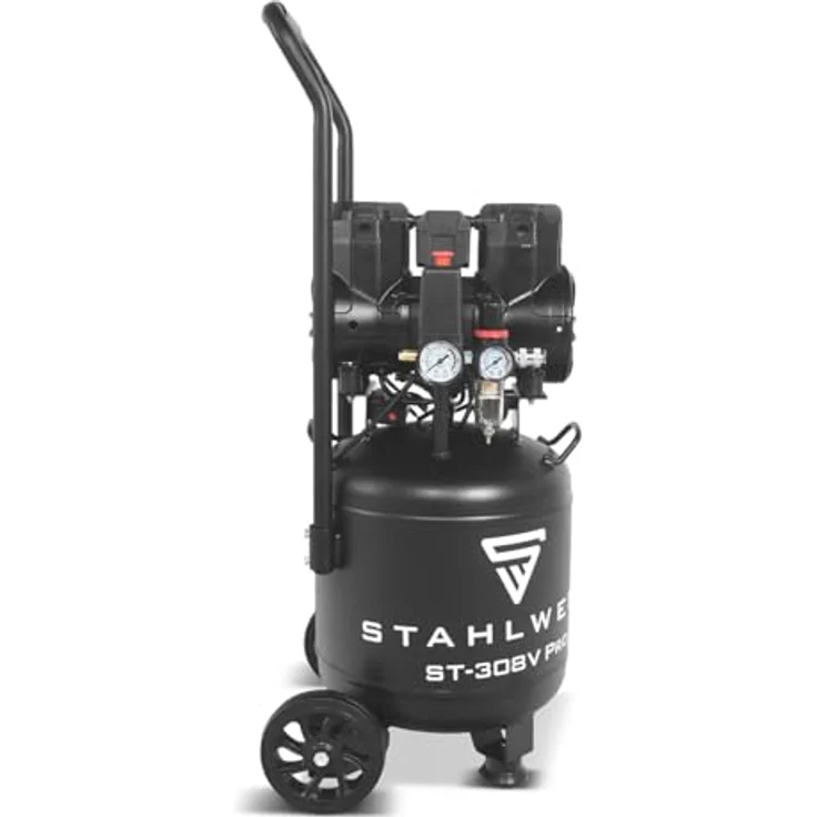 STAHLWERK Kompressor ST-308V Pro, 30 L, 1,97 PS, 8 bar, 250 l/min, ölfrei, leise 70 dB – Bild 8