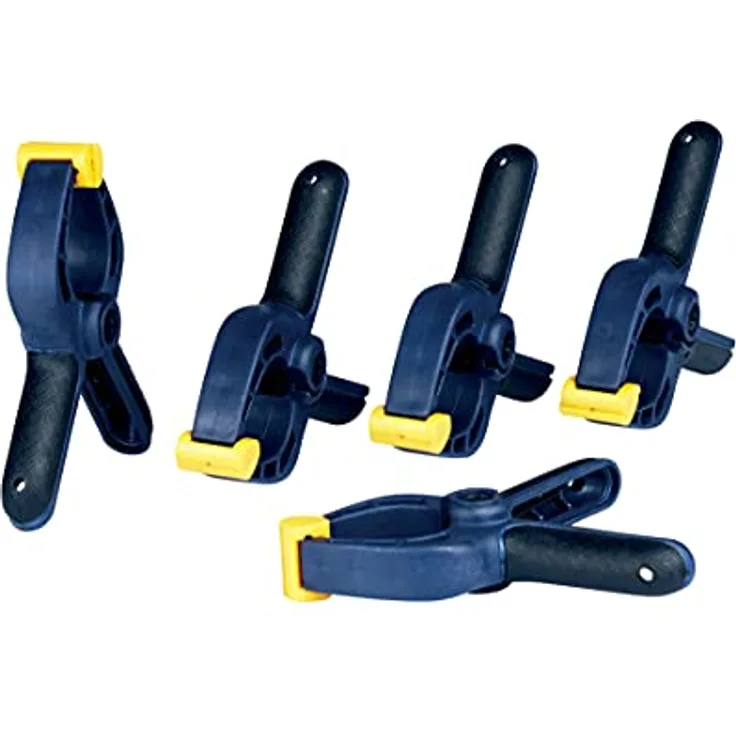 Rapid Federzwingen-Set, 5-teiliges Set mit gelben Spannbacken und Softgrip-Griffen für vielseitige Anwendungen