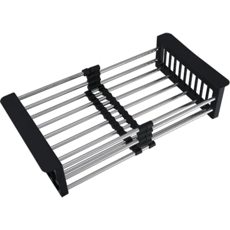 Faizee Home Edelstahlspüle Schwarz, SUS304 mit Zubehör, ohne Armatur, 45x45x22 cm – Bild 6