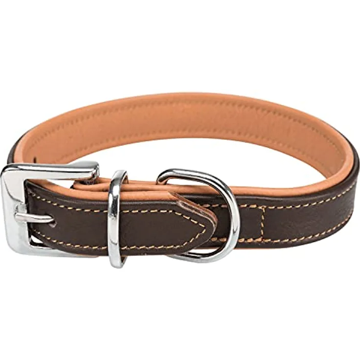 TRIXIE Active Comfort Halsband, S: 31-37 cm/25 mm, braun/Hellbraun, Hund, 18935