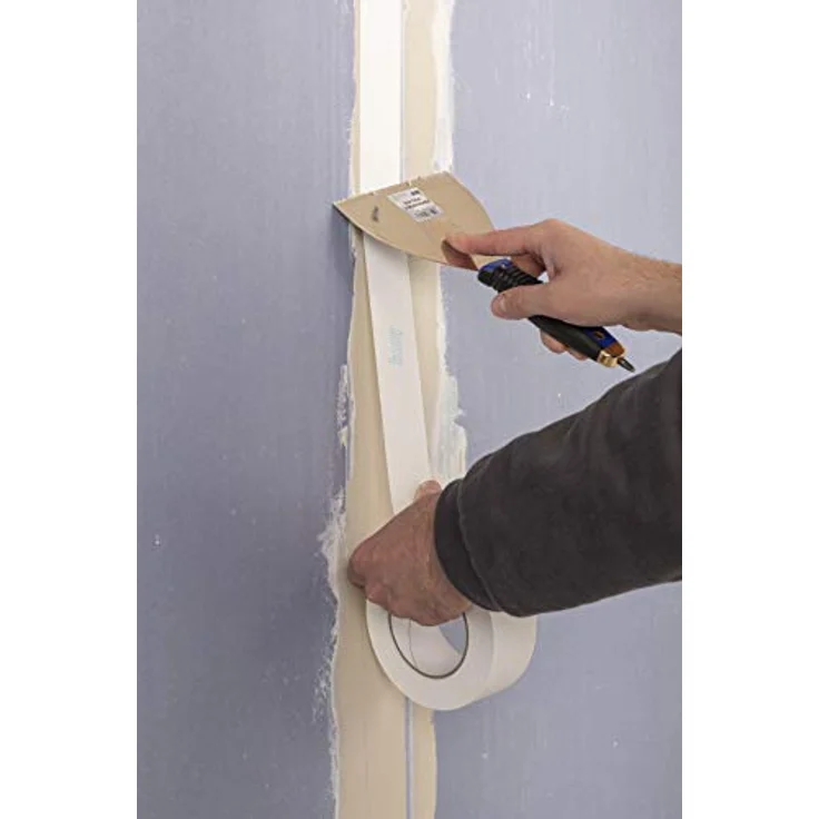 Knauf Reißfester Bewehrungs-Streifen zur Fugen-Verspachtelung von Gipskarton-Platten, 75 Meter, weiße Faserstreifen für Trockenausbau – Bild 3