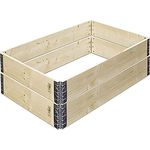 Hochbeet Pflanzbeet 60 x 80 x 19,5 cm aus Fichtenholz 2er Set, erweiterbar, naturfarben