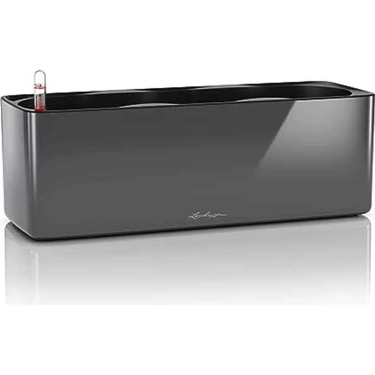 LECHUZA CUBE Glossy Triple anthrazit highgloss 13671 – Bild 1