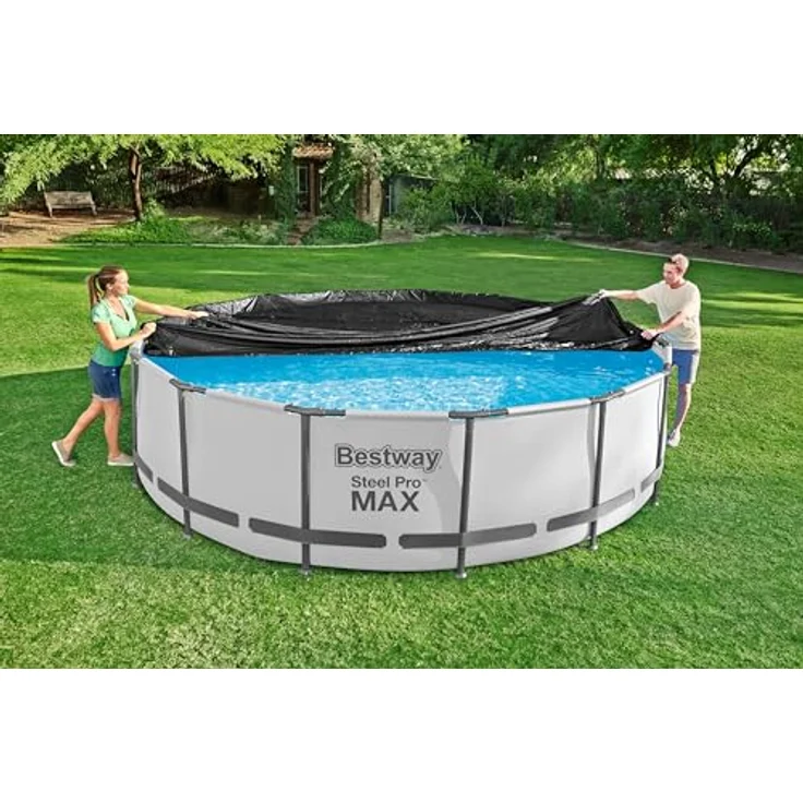 Bestway PVC-Abdeckplane Ø 470 cm, schwarz, rund – Bild 2