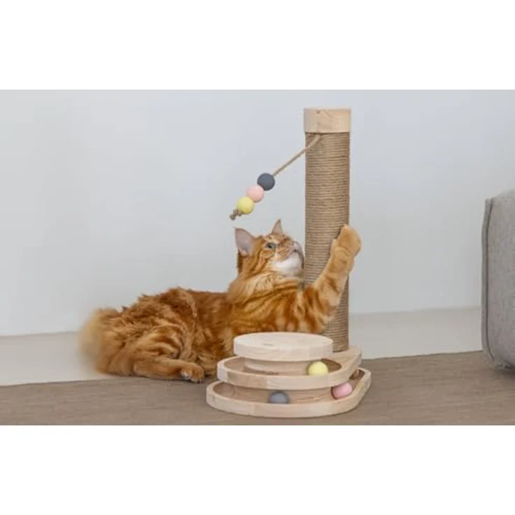 Designed By Lotte Kratzbaum Inez Holz braun mit Spielbällen und Jute Seil – Bild 5