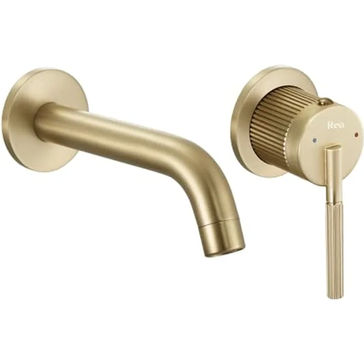 wohnwerk.idee Argon Unterputzarmatur, Wasserhahn Wandarmatur in Gold Kupfer Matt mit Einhebelmischer für präzise Temperatur- und Durchflusssteuerung