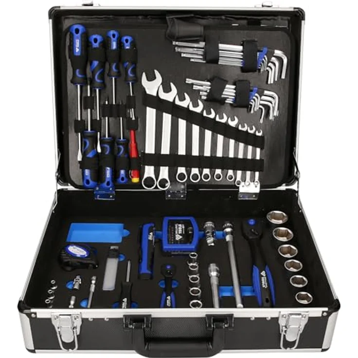 Brilliant Tools BT024143, Werkzeugkoffer 143-tlg, Aluminiumgehäuse, mit hochwertigen Chrom-Vanadium Werkzeugen, klappbar und transportabel – Bild 1