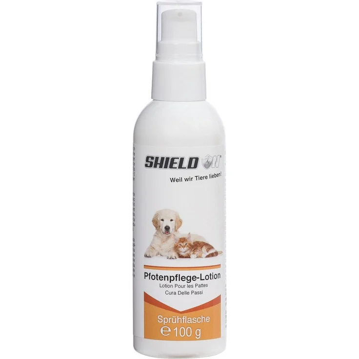 Shield On Pfotenpflege Lotion für Hunde und Katzen, pflegende 100 ml für sensible Pfotenpflege