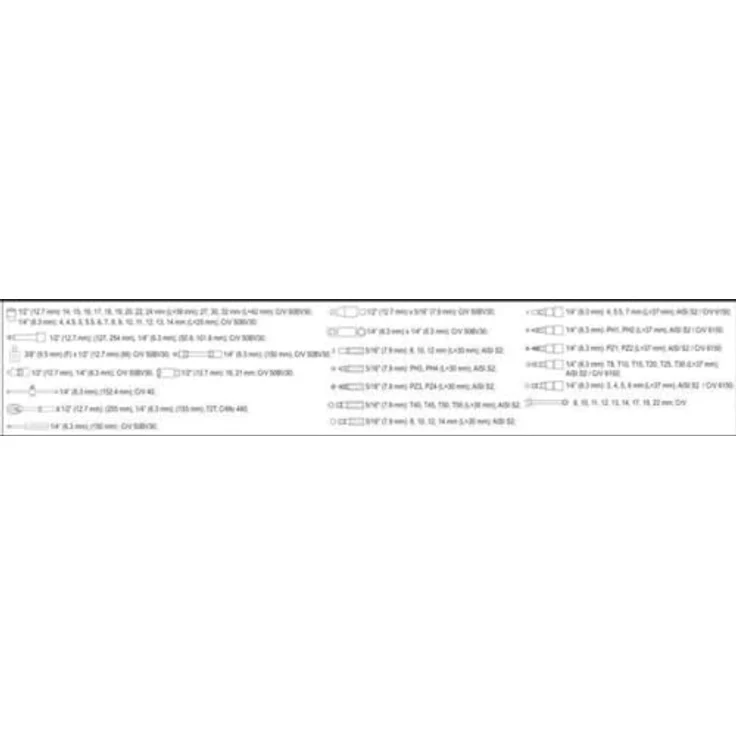 YATO Werkzeugsatz 1/2'' 82-TEILIG YT-12691, CrV6150 Material, inklusive AS-DRIVE Steckschlüsseln 14-32 mm und 4-14 mm – Bild 2