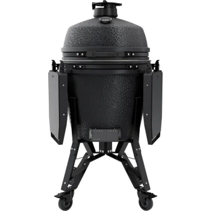 The Bastard BSTRD Pro Large Complete Keramikgrill Graphite mit Deckelthermometer für Pizza, Räuchern, Backen und Kochen