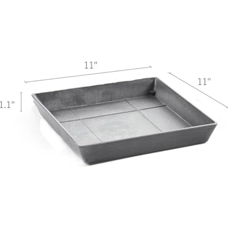 Ashortwalk Ecots, quadratischer Untersetzer aus recyceltem Kunststoff, Länge 28 cm x Höhe 3 cm, Grau – Bild 3