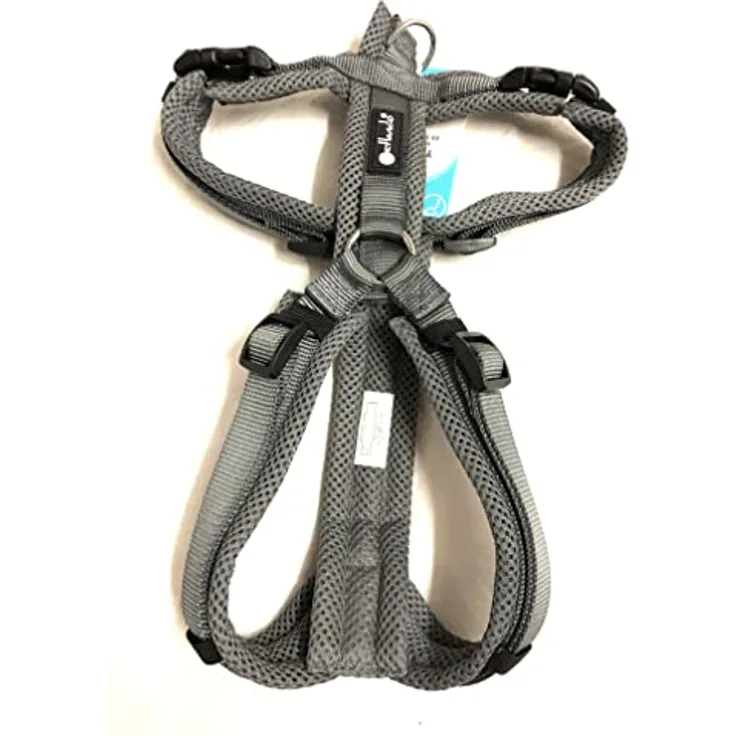 Petlando Y-Comfort Mesh Geschirr Anthrazit XL (Halsumfang 60-108 cm, Brustumfang 68-100 cm) - Stabiles und hochwertiges Hundegeschirr von Petlando