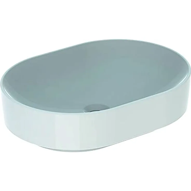 Geberit Aufsatzwaschtisch VariForm elliptisch, 550 x 400 mm, ohne Hahnloch, ohne Überlauf weiß