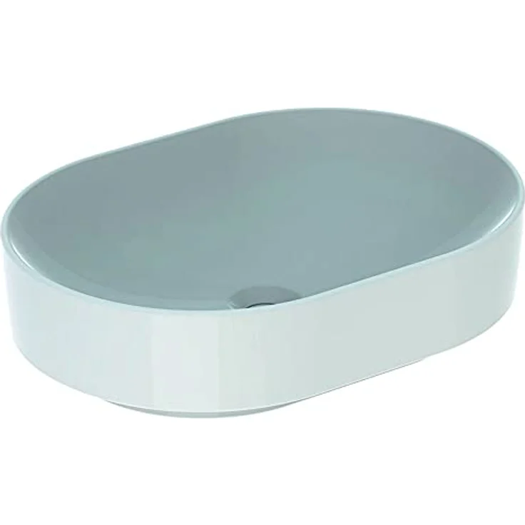 Geberit Aufsatzwaschtisch VariForm elliptisch, 550 x 400 mm, ohne Hahnloch, ohne Überlauf weiß – Bild 1