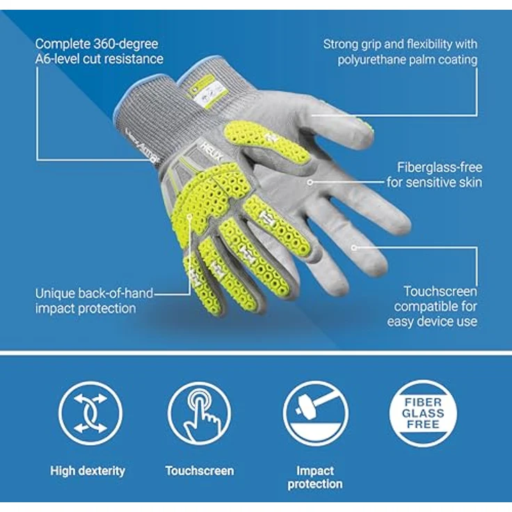 Uvex 6072508 60725 HPPE, Nylon Schnittschutzhandschuh, Schnittschutzlevel F, exzellenter Grip – Bild 5