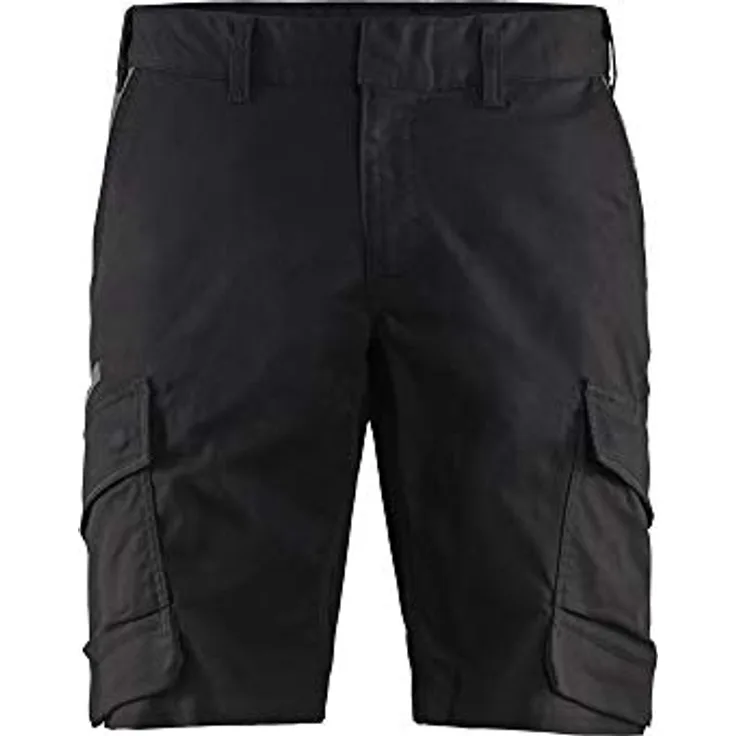 BLÅKLÄDER 144618329998C50 Industrie Stretch Shorts, Schwarz/dunkelgrau, Größe C50, 2-Wege-Stretch, kratzerfrei, Industriewäsche, 245 g/m²