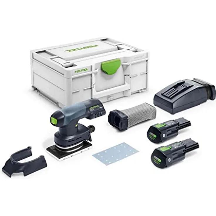 Festool Akku-Rutscher RTSC 400 3,0 I-Plus (mit Akkupacks BP 18 Li 3,0, Schnellladegerät, Schleifschuh, Protector, Longlife-Staubfangbeutel), im Systainer
