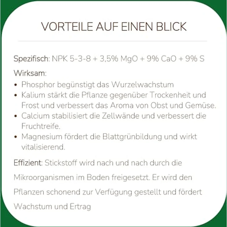 Substral Naturen Grünkorn, 3kg Bio Universal Gartendünger für Blüh-, Obst-, Gemüsepflanzen und Rasenflächen, langanhaltende Nährstofffreisetzung mit innovativer Grünfärbung – Bild 5