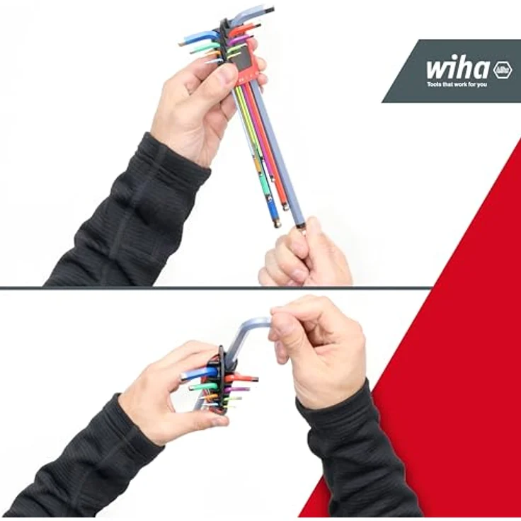 Wiha MagicRing Innen-Sechskant Winkelschraubendreher-Set, 9-teilig mit ErgoStar-Halter und Kugelkopf, 1.5 mm bis 10 mm – Bild 5