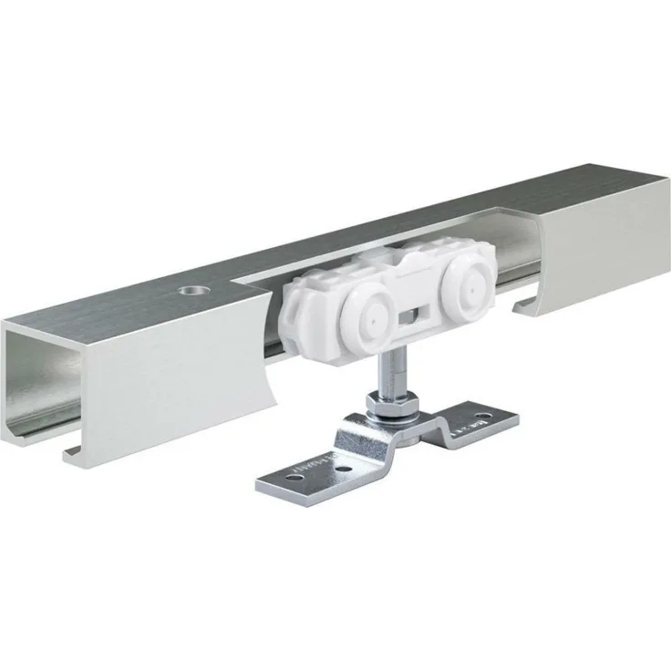 GEZE Schiebetürbeschlag Rollan 40 NT, für Holzflügel bis 40 kg, Flügelbreite 500-920 mm, Wandmontage