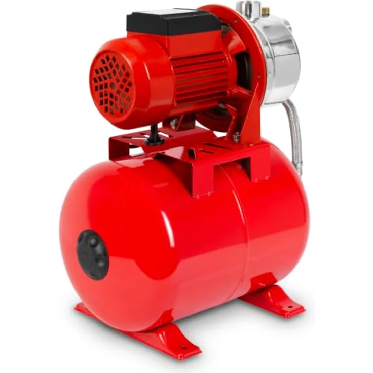 EBERTH DW26-HWW750/24 Hauswasserwerk, 3600 L/h Förderleistung, 750W Pumpe mit Druckschalter für Automatikbetrieb, 9 m Ansaughöhe, Edelstahl und lackiertes Aluminium – Bild 2