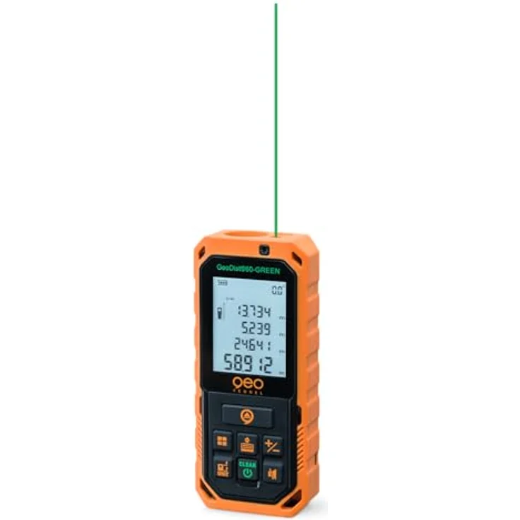 geo-FENNEL Laser-Entfernungsmesser GeoDist® 60-GREEN, Messbereich bis 60 m, grüner Laser, beleuchtetes Display, Speicher für 20 Messwerte – Bild 2