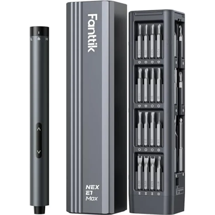 Fanttik E1 Max Mini Elektro Schraubendreher Set, 50-in-1 Präzisions-Schraubendreher Kit mit 2 Gängen und aufladbarem Akku, geeignet für iPhone, Laptop, Brillen, Uhren
