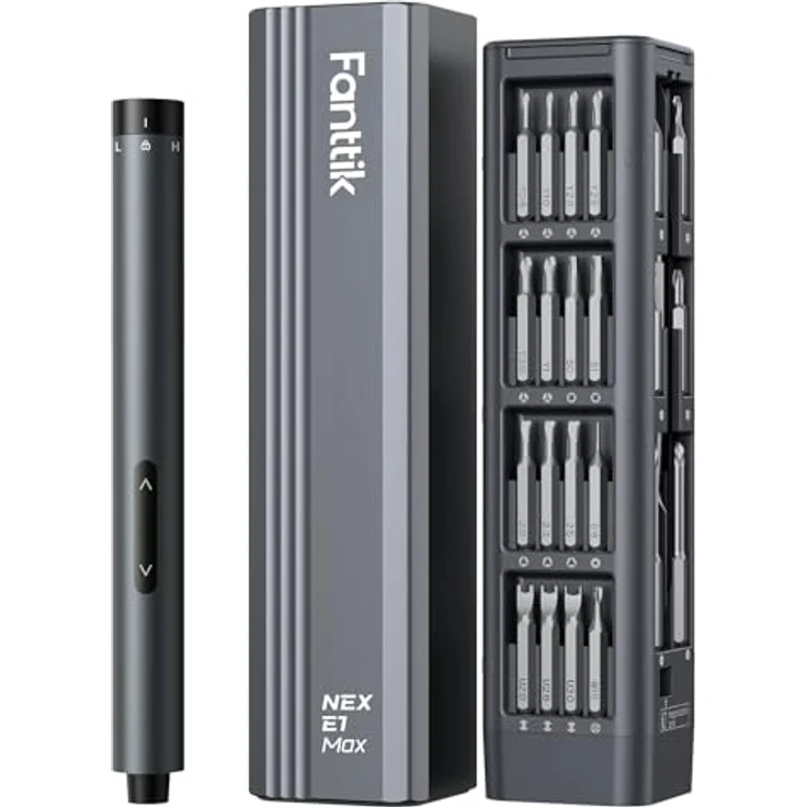 Fanttik E1 Max Mini Elektro Schraubendreher Set, 50-in-1 Präzisions-Schraubendreher Kit mit 2 Gängen und aufladbarem Akku, geeignet für iPhone, Laptop, Brillen, Uhren – Bild 1