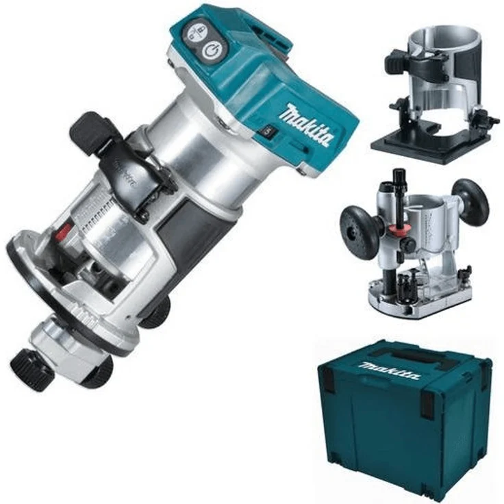 Makita DRT50ZJX2 Multifunktionsfräse Oberfräse, Kantenfräse (18,0 V, inklusive 3 Fräsmodule im MAKPAC, ohne Akku, ohne Ladegerät, 800 Watt) – Bild 2