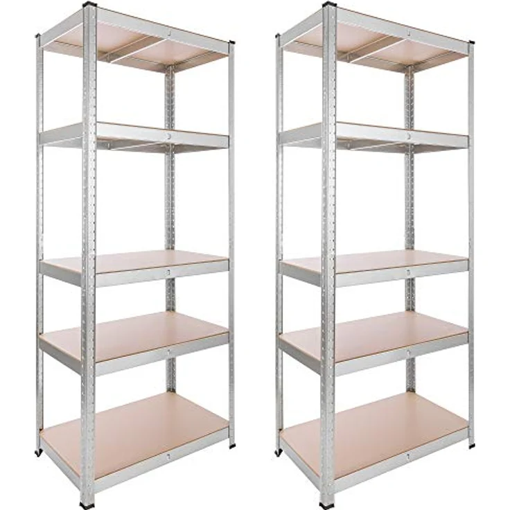 2x Schwerlastregal 875kg Kellerregal Lagerregal Steckregal 180x75x45cm Regal 2er - verzinkt – Bild 1