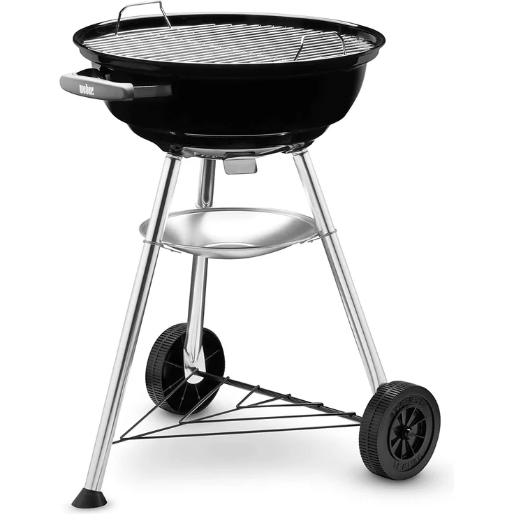 Weber 1221004 Holzkohlegrill Compact Kettle, Durchmesser 47 cm, Schwarz, Kugelgrill – Bild 2