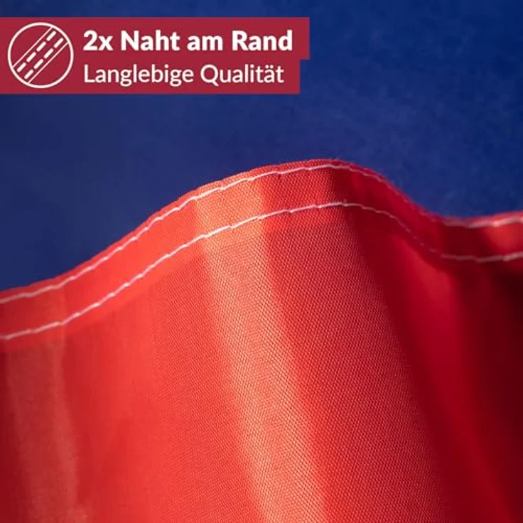 Aricona Frankreich Flagge 250x150cm, wetterbeständige Fahne mit Messingösen, 100% Polyester, robuste Doppelnaht, lebendige Farben – Bild 4