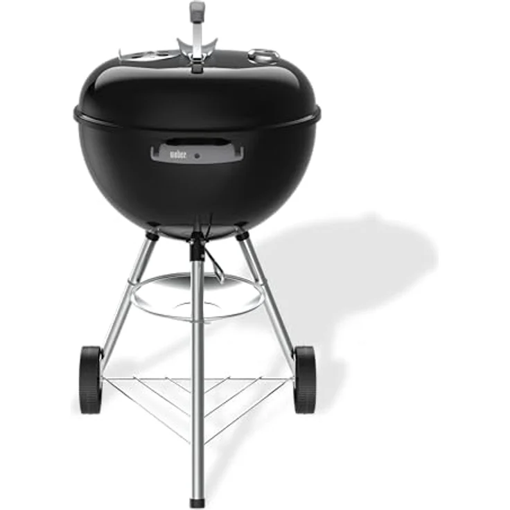 Weber Original Kettle Holzkohlegrill, 47 cm mit Porzellanemailliertem Deckel, One-Touch-Reinigungssystem und Deckelthermometer, schwarz – Bild 2