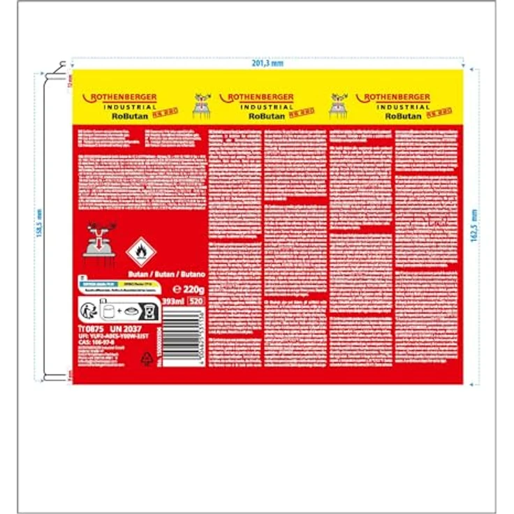 ROTHENBERGER Industrial Gas Brenner RS 220, Lötbrenner mit 360° Drehung und Piezo-Zündung, inkl. RoButan Gaskartusche 220 g – Bild 2