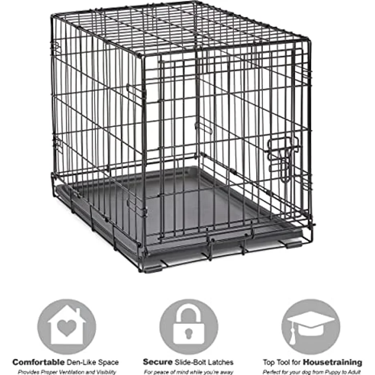 New World Pet Products Hundebox, zusammenklappbar, Metall, Schwarz (B24) – Bild 3