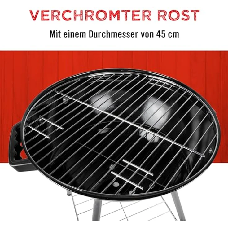 BBQ Collection Kugelgrill - Holzkohlegrill mit ein Lufteinlass im Deckel - Aschebehälter - 45cm - 83cm Höhe – Bild 8