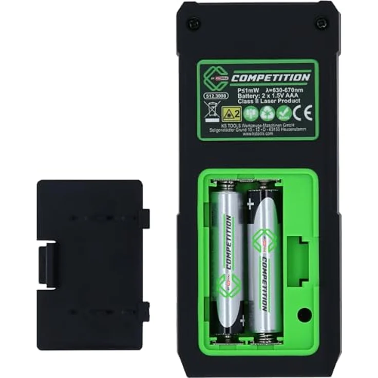 KS Tools 512.3000 COMPETITION Laser-Entfernungsmesser bis 70 m, LCD Display mit Hintergrundbeleuchtung, Winkelberechnung, Laserklasse 2 – Bild 4