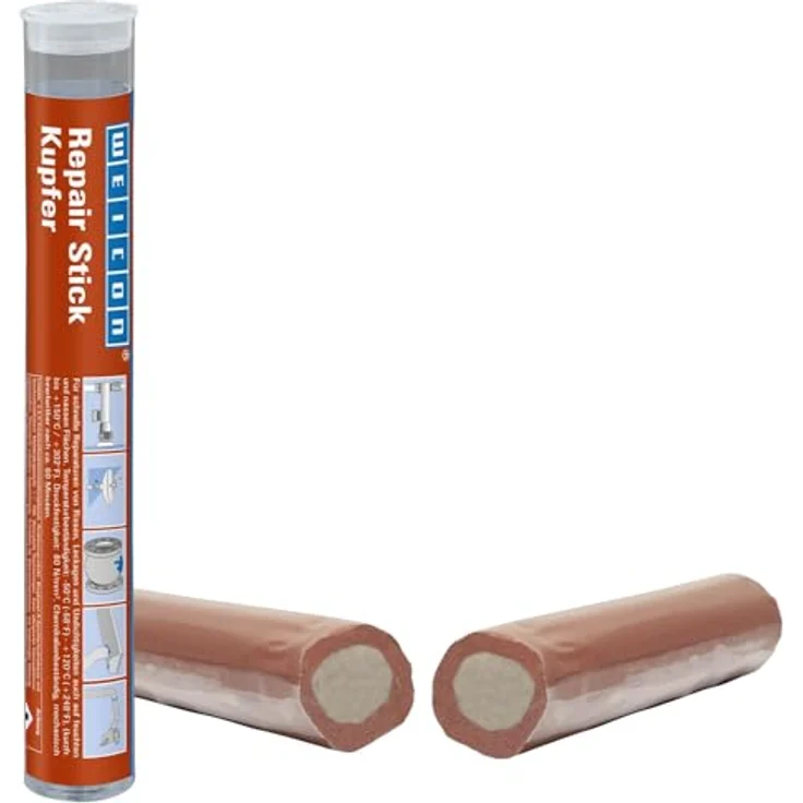 WEICON Repair Stick Kupfer, Klebemittel für schnelle Reparaturen auf feuchten Oberflächen, 115 g – Bild 1