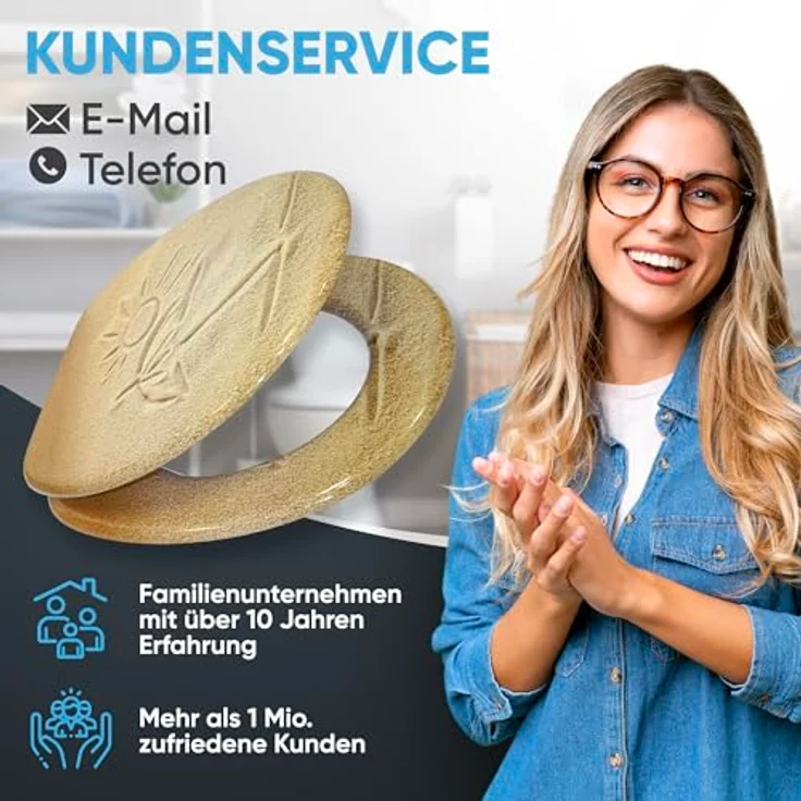 Sanilo WC Sitz Sunshine, Toilettendeckel aus Holz mit Absenkautomatik, antibakterieller Oberfläche, stabil und pflegeleicht – Bild 7