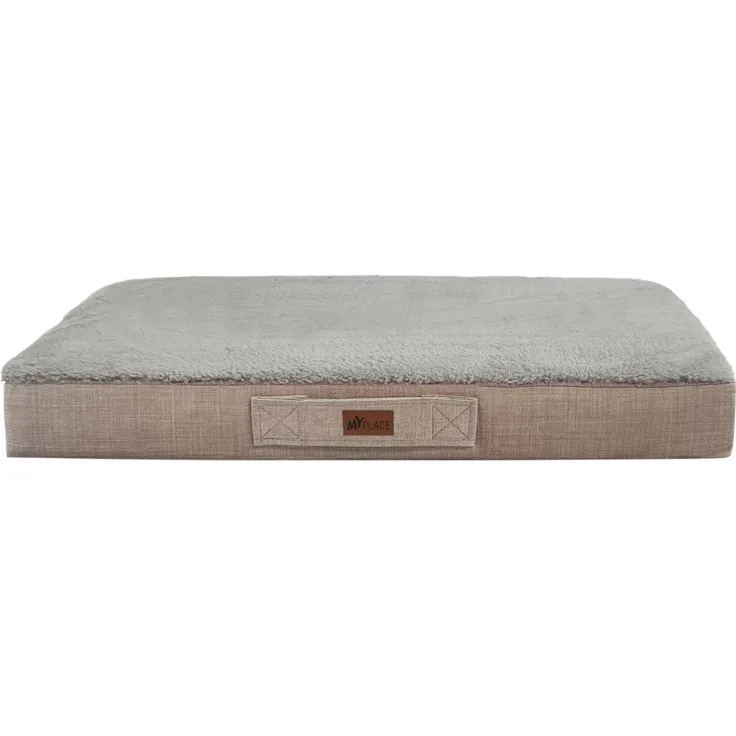 Trend Line Tierbett MyPlace Hundebett Liva hellgrau, gemütliches Kissen, wärmespeicherndes Fellimitat